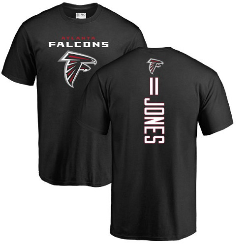 Atlanta Falcons Men Black Julio Jones Backer NFL Football #11 T Shirt